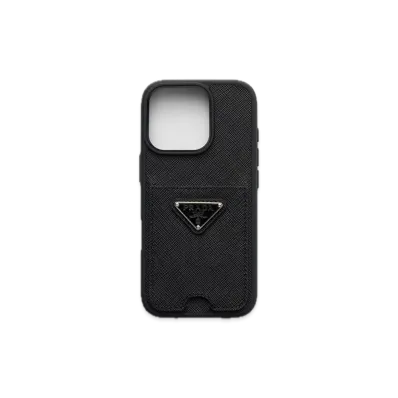 PRADA Saffiano Leather Case for iPhone 16 Pro "Black"