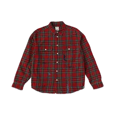 VISVIM LUMBER CHECK L/S CRASH "Red"