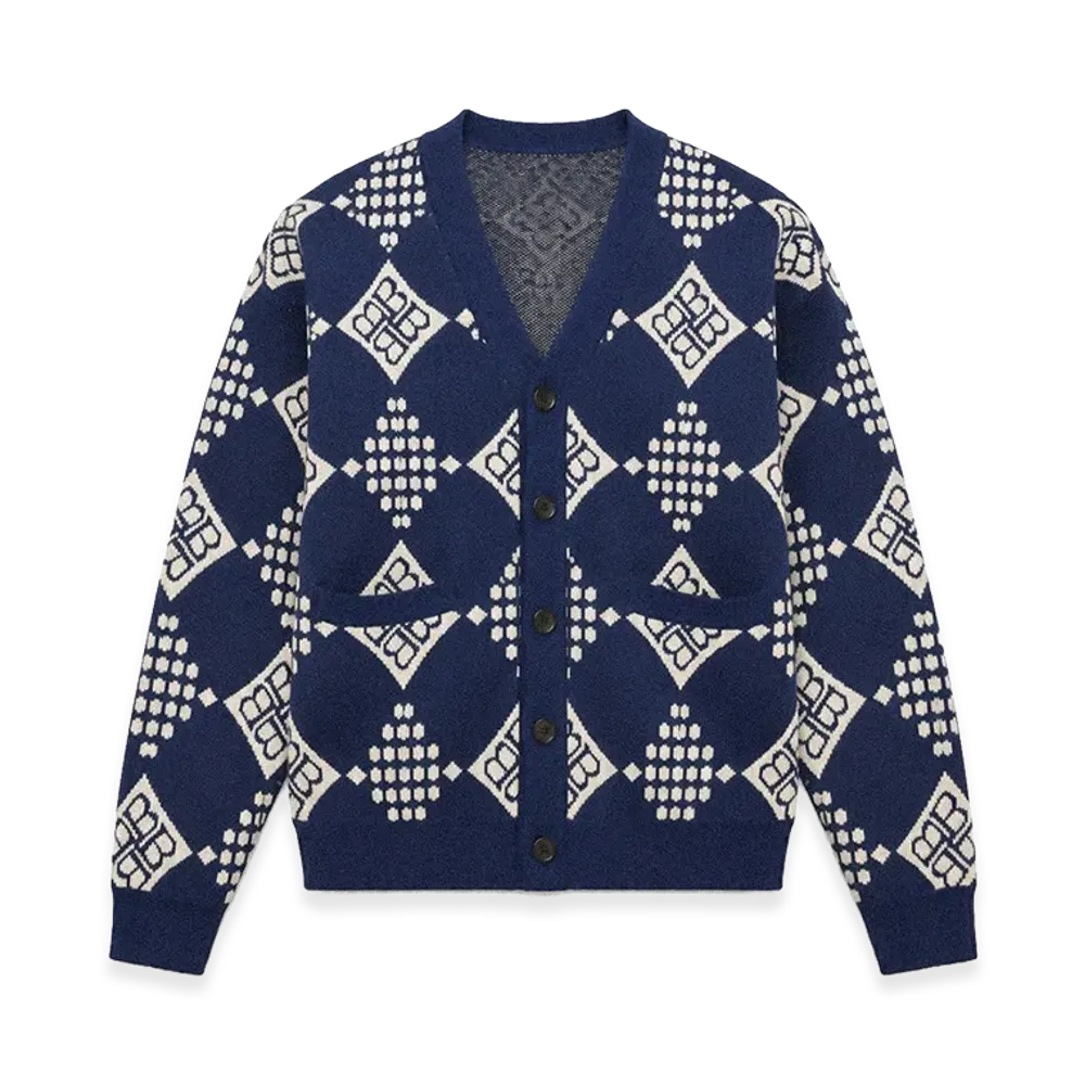 BREATH Diamond Knit Cardigan "Navy"