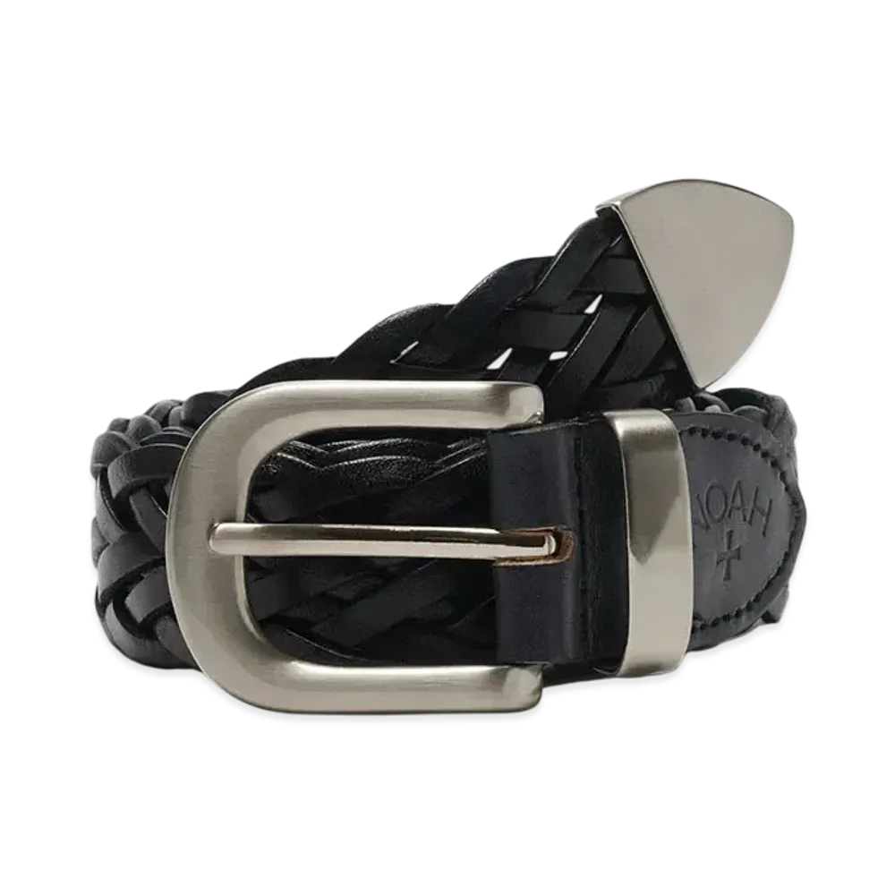 Noah Braided Leather Belt "Black"