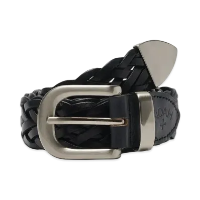 Noah Braided Leather Belt "Black"