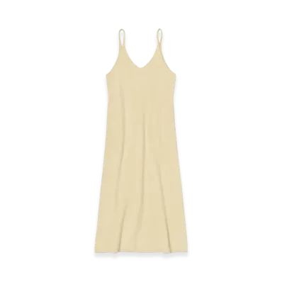 AURALEE Garment-Dyed Baby Alpaca Fur Knit Dress "Ecru"