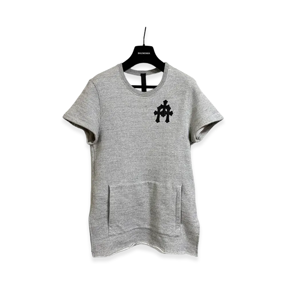 Chrome Hearts Leather Cross Patch Pocket T-Shirt "Gray"