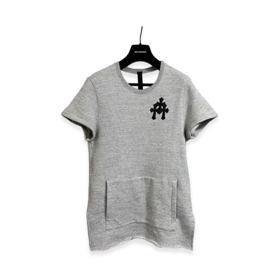 Chrome Hearts Leather Cross Patch Pocket T-Shirt "Gray"