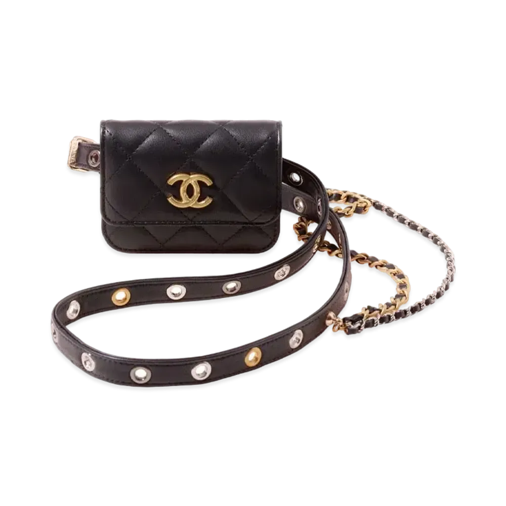 CHANEL Belt Bag Goat Skin "Black"