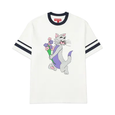 Supreme Glitter Cat S/S Top "White"