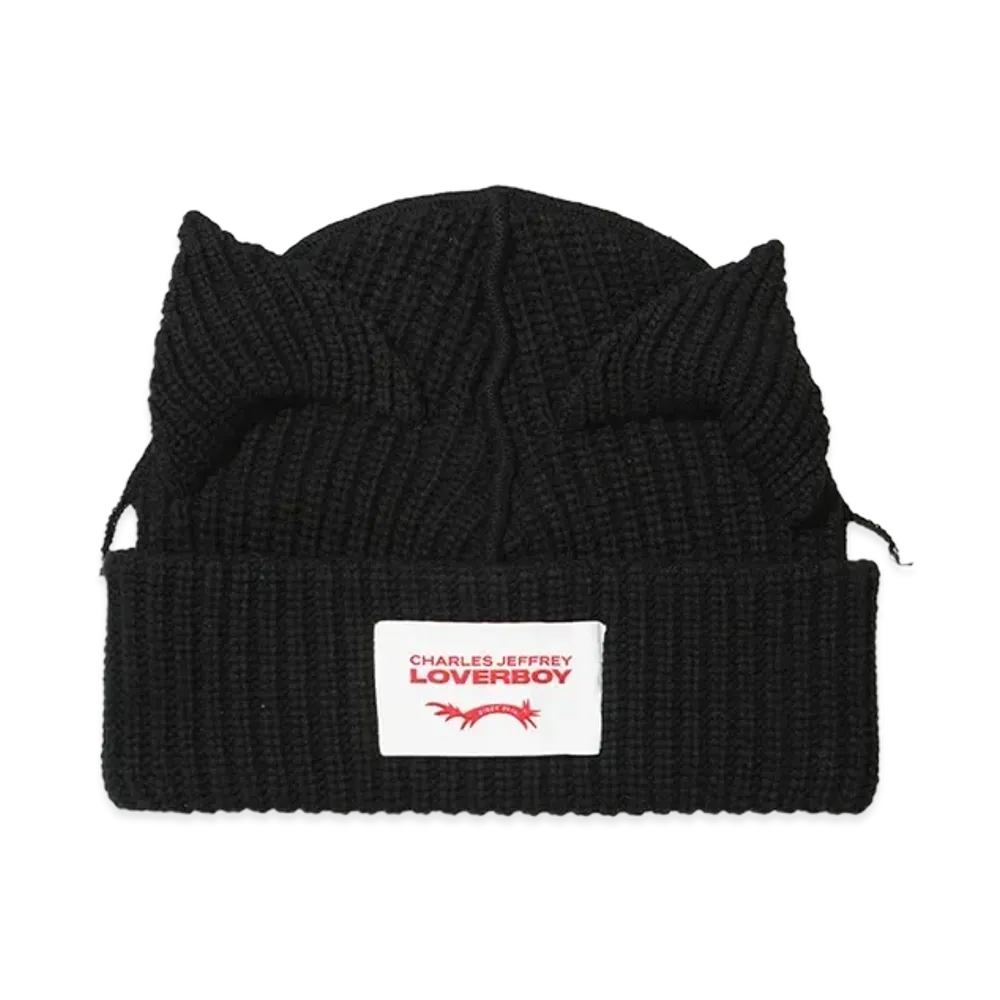 Charles Jeffrey Loverboy SUPERSIZED CHUNKY EARS BEANIE "BLACK"