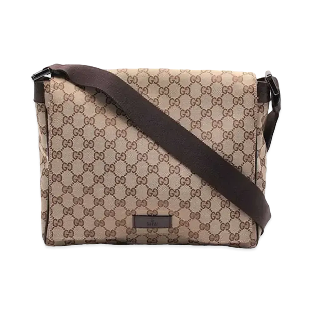 GUCCI GG Canvas Messenger Bag "Brown"