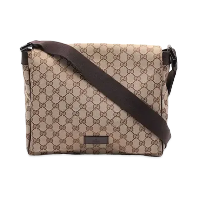 GUCCI GG Canvas Messenger Bag "Brown"