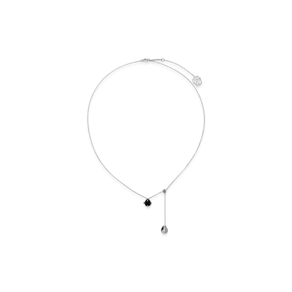 Burberry Onyx Shield Pendant Necklace "Silver/Black/Clear"