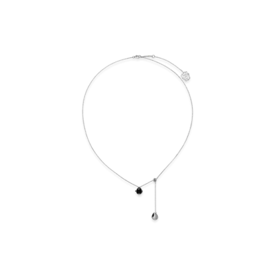 Burberry Onyx Shield Pendant Necklace "Silver/Black/Clear"