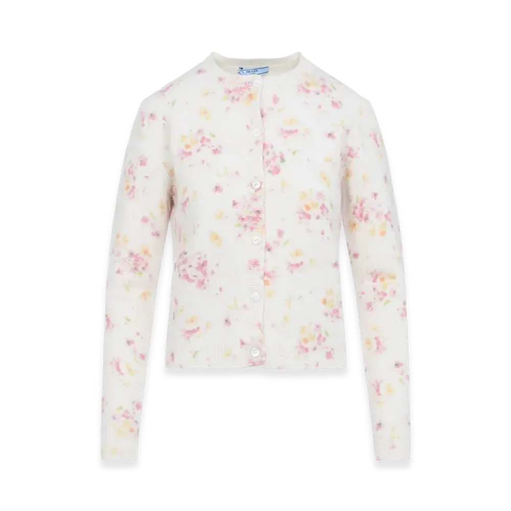 PRADA Women's Virgin Wool Cardigan "Pink"