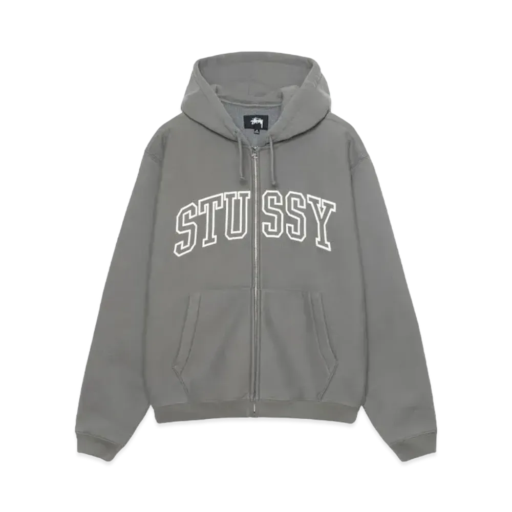 Stussy Outline Zip Hoodie "Grey"