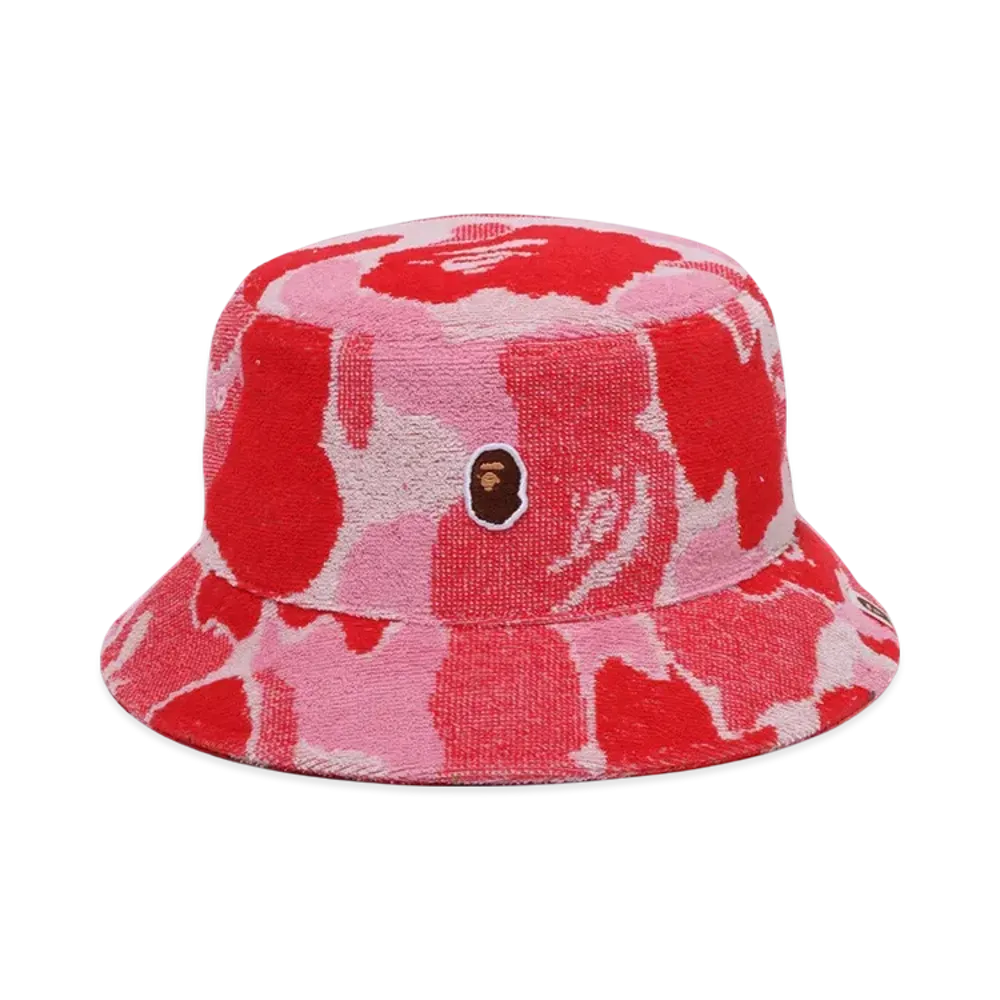 A BATHING APE Abc Camo Pile Jacquard Bucket Hat "Pink"