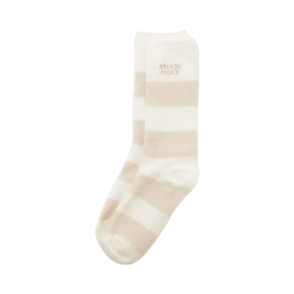 GELATO PIQUE Smoothie Little 2 Border Socks "Beige"
