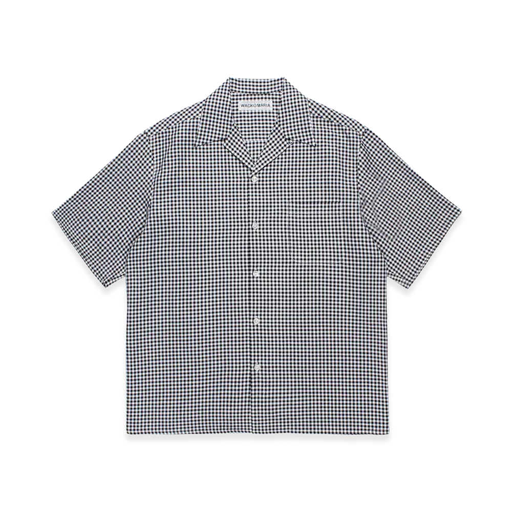 WACKO MARIA x Soktas Gingham Check Open Collar Shirt "Black"