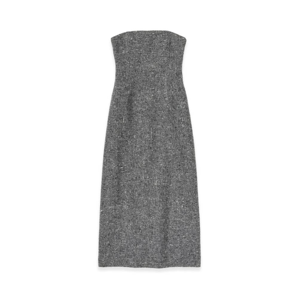 AURALEE Women's Homespun Tweed Dress "Mix Gray"