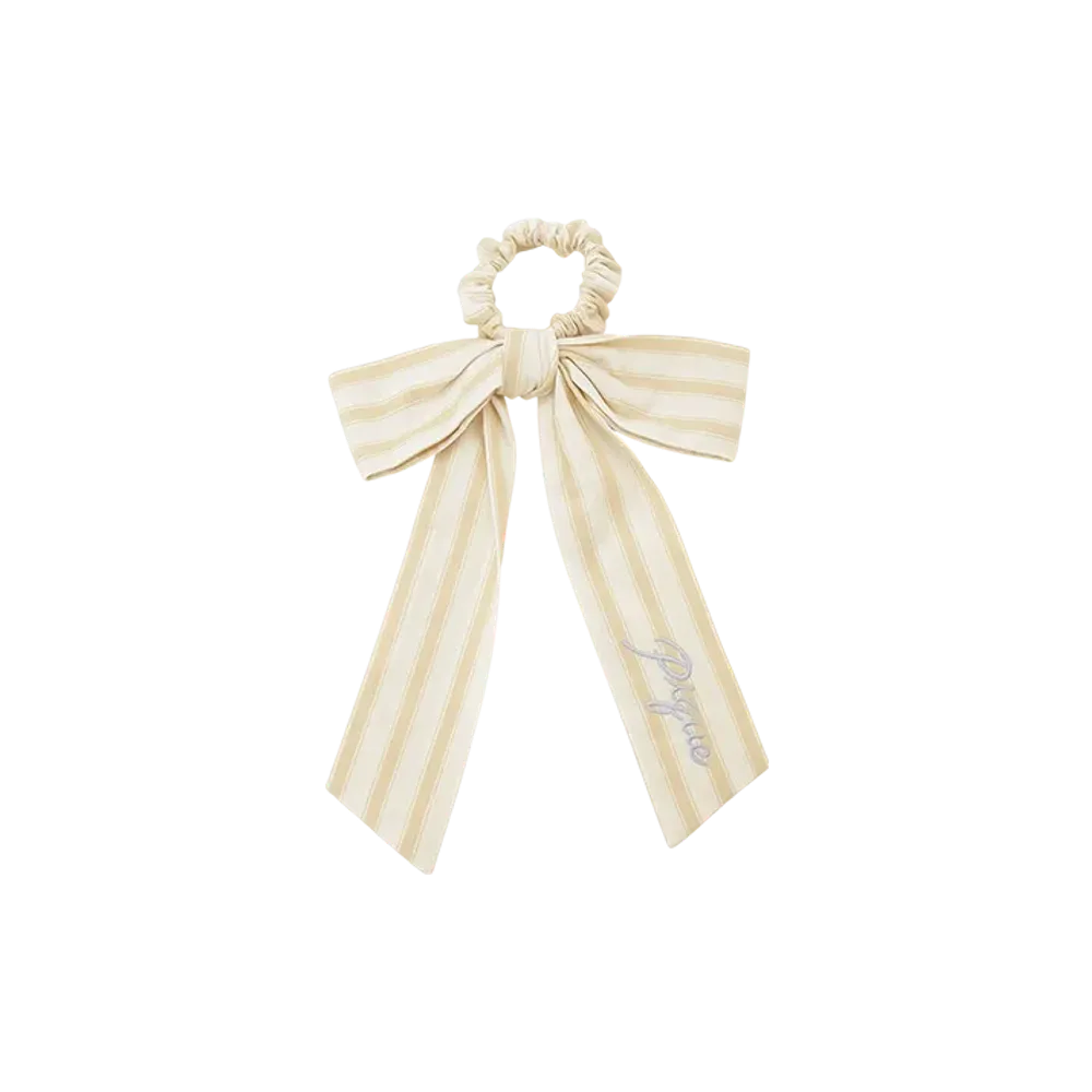 GELATO PIQUE Stripe Pattern Ribbon Scrunchie "Yellow"