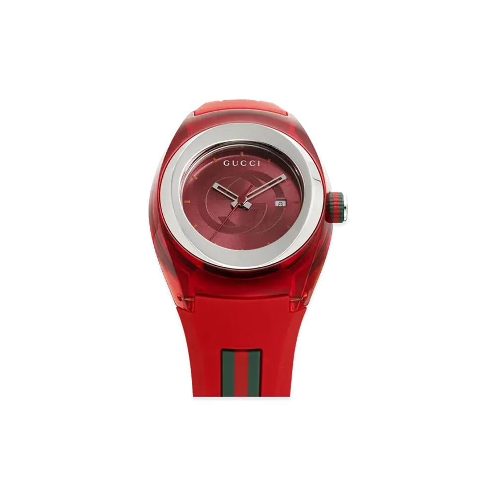 GUCCI Women's Sync Rubber Belt "Red"