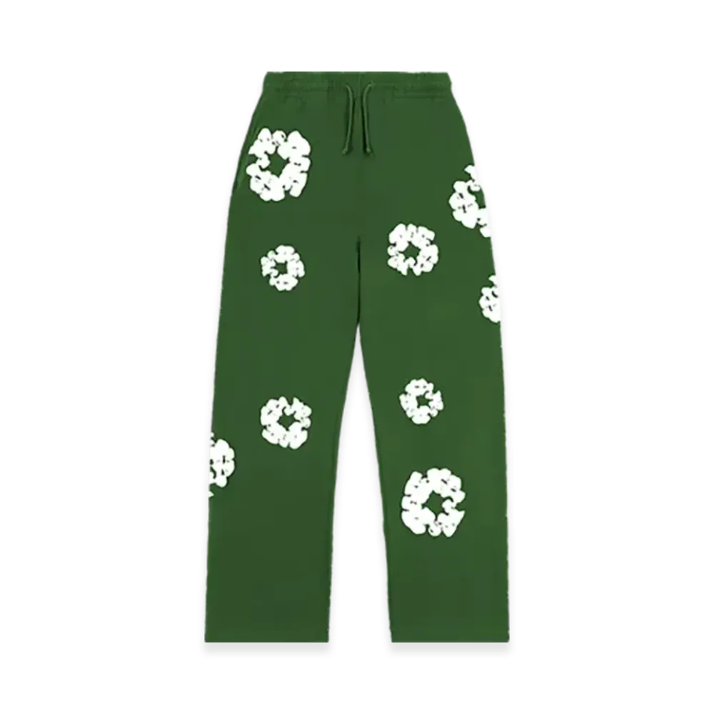 DENIM TEARS Cotton Wreath Baggy Sweatpants "Green"