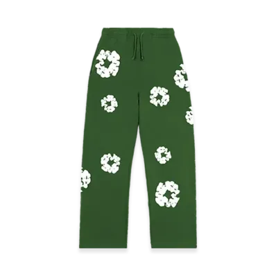 DENIM TEARS Cotton Wreath Baggy Sweatpants "Green"