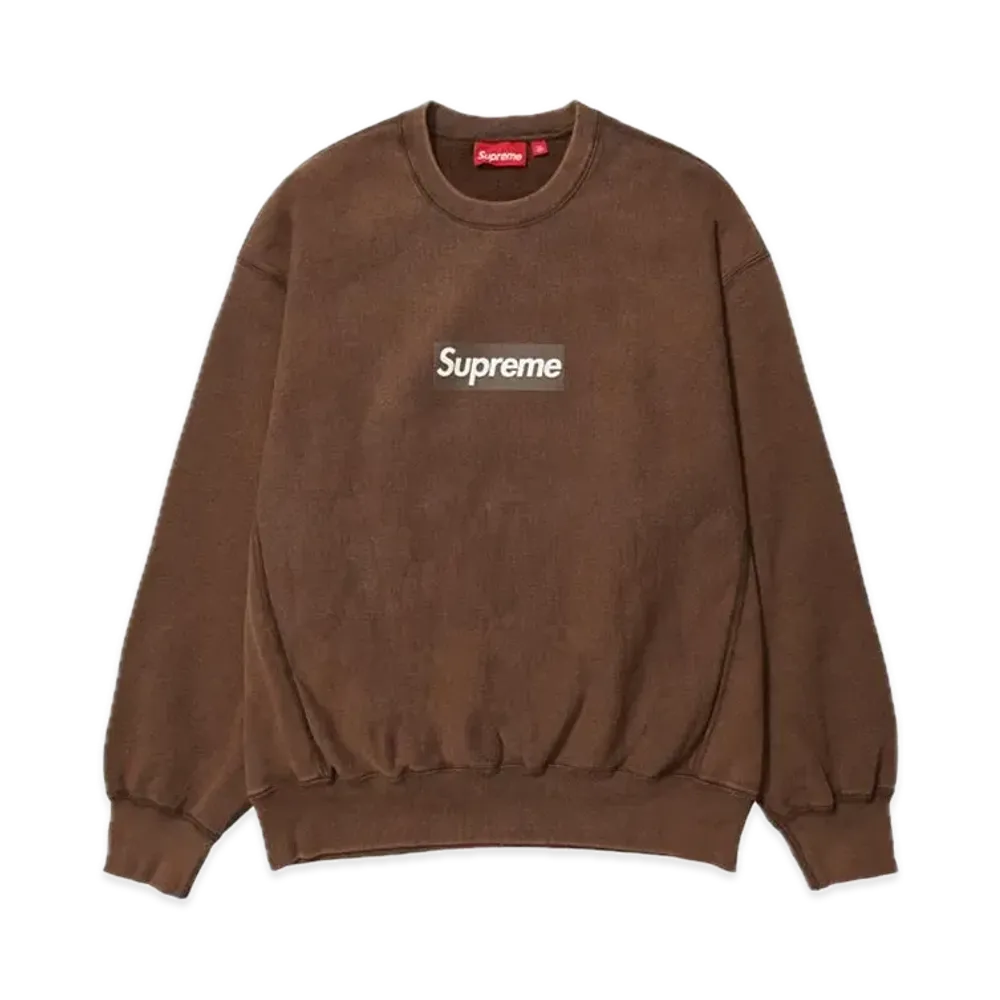 Supreme Washed Box Logo Crewneck "Brown"