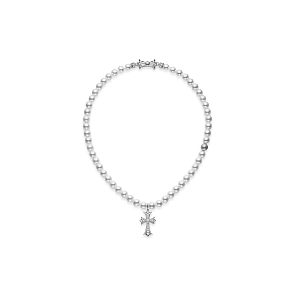 Chrome Hearts x MIKIMOTO Tiny Fat Necklace "White Gold"