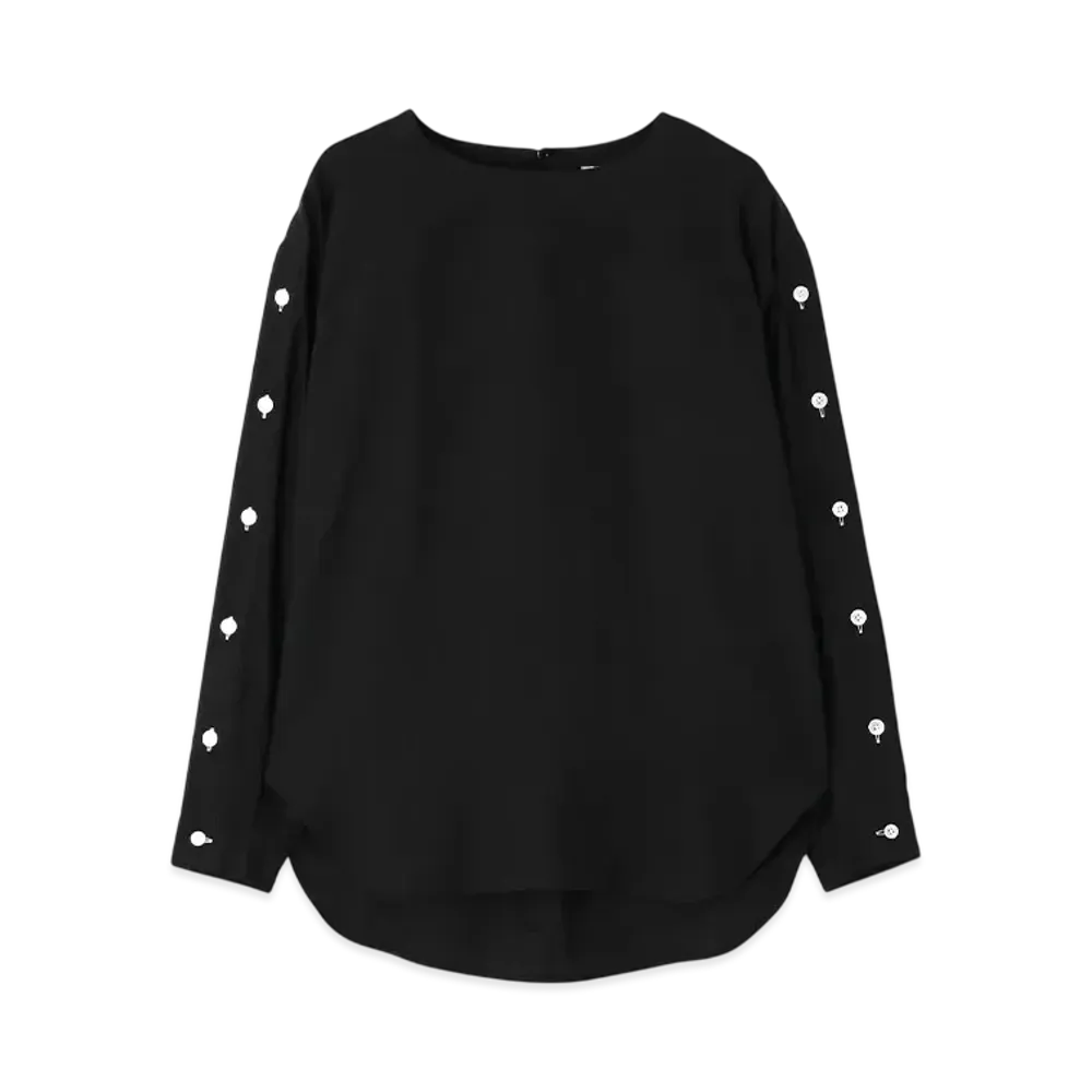 Paul Smith Women's Sleeve Button Blouses "Black"