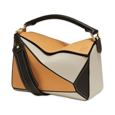 LOEWE Puzzle Bag In Classic Calfskin "Amber / Light Oat"