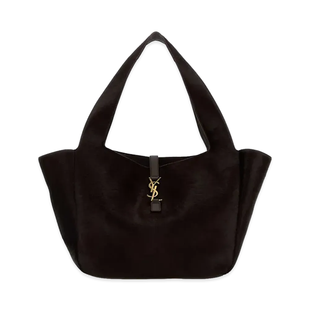 Saint Laurent Women's Chocolate Calf Hair Le 5 A 7 Bea Shopping Bag "Brown"