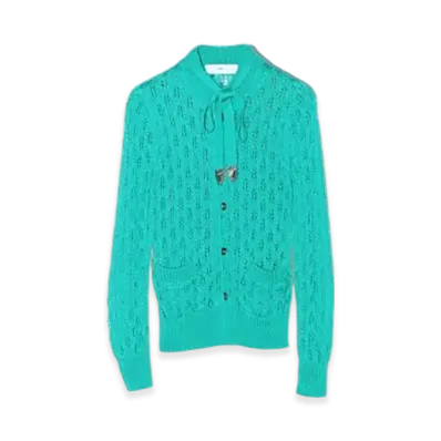 TOGA PULLA Lace Knit Cardigan "10/Green"