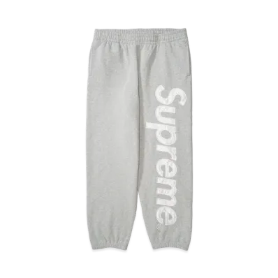Supreme Satin Applique Sweatpant (25FW) "Heather Grey"