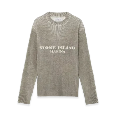 Stone Island 542XB Printed Wool Blend Stone Island Marina Loose Fit Crewneck Sweater - 24FW "Walnut Brown"
