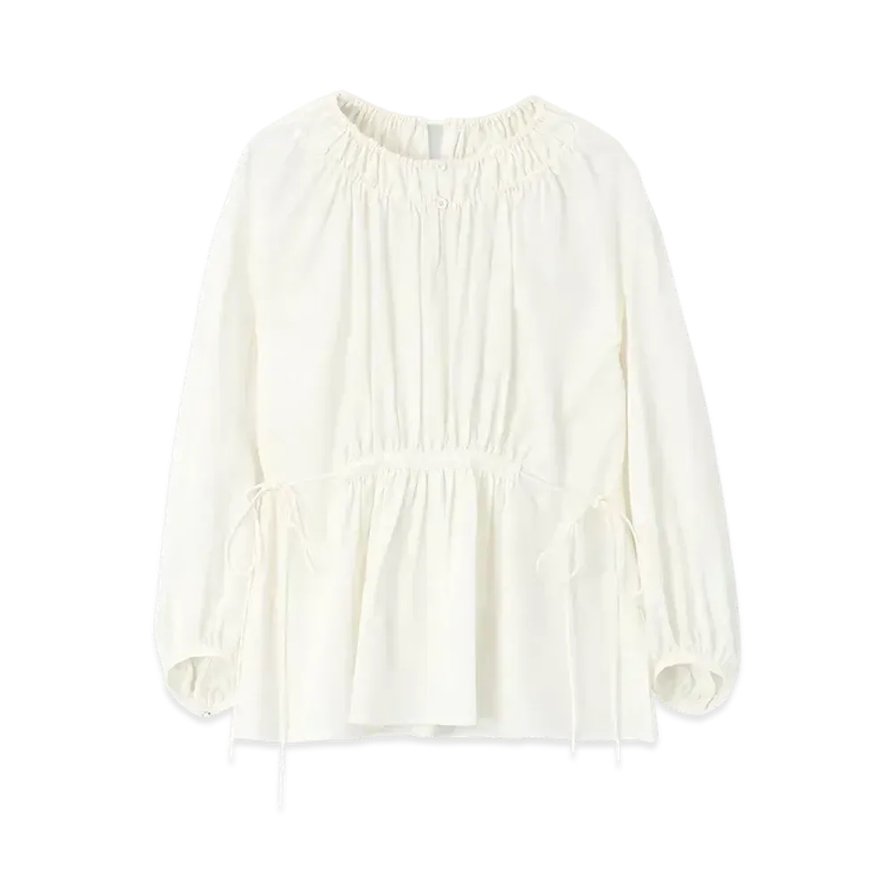 Paul Smith Women's Solid Gathered Blouse "OffWhite"