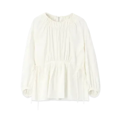 Paul Smith Women's Solid Gathered Blouse "OffWhite"