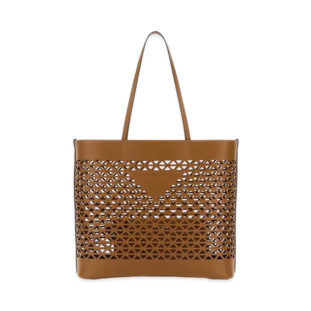PRADA Women's Leather Shopping Bag "Beige"