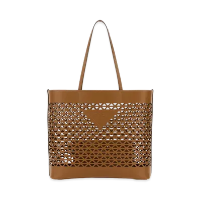 PRADA Women's Leather Shopping Bag "Beige"