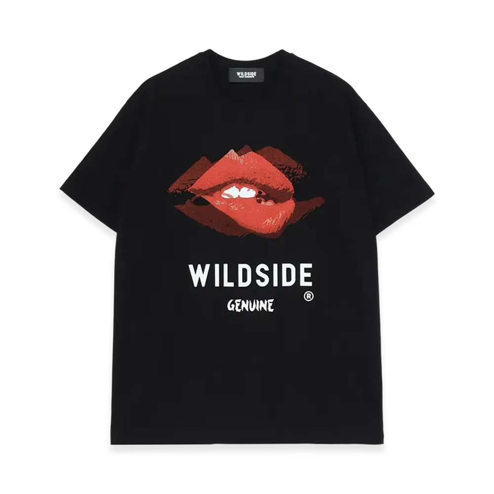 WILDSIDE YOHJI YAMAMOTO Red Lip T-Shirt "Black"