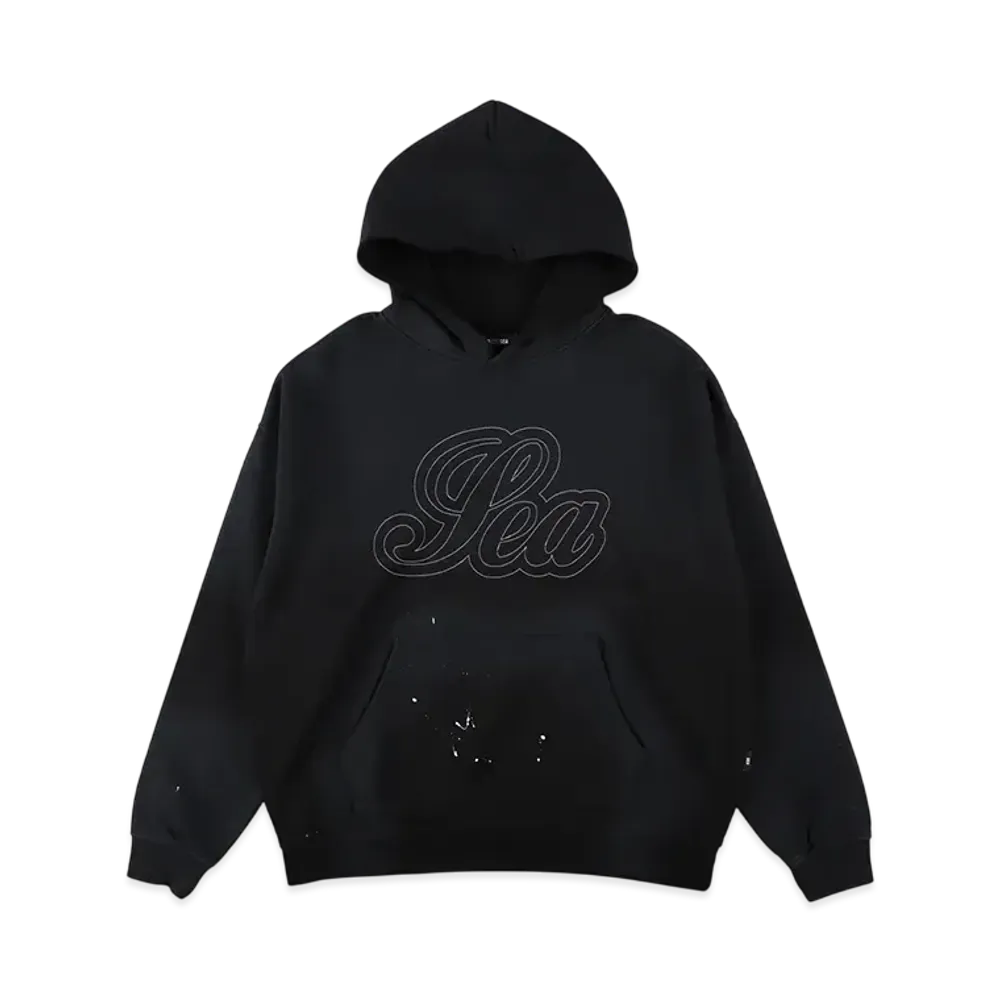WIND AND SEA Fade Paint Hooded Sweatshirt "Black"