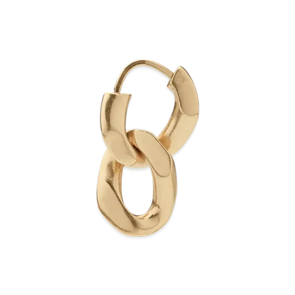 Maison Margiela Maillon Earrings With Double Curved Link "Yellow Gold"
