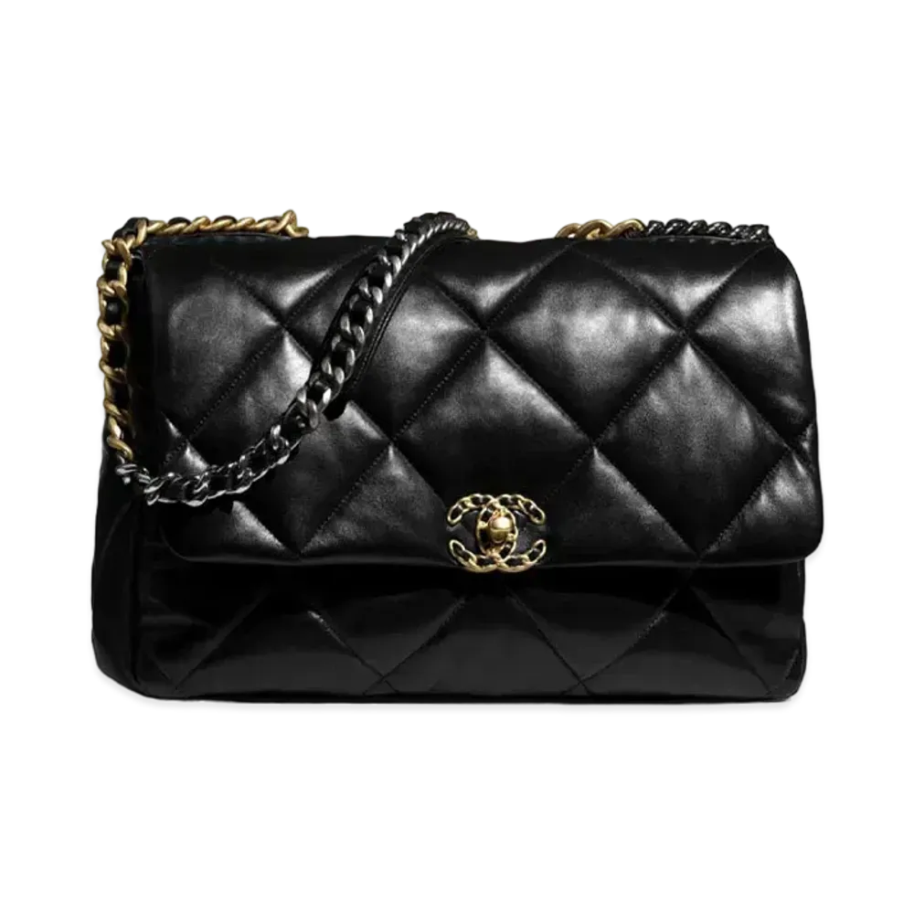 CHANEL 19 Maxi Hand Bag Lambskin "Black"