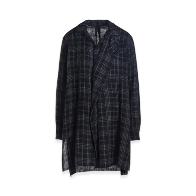 Y's W/ Check Red Stitch Grandpa Shirt "Black"