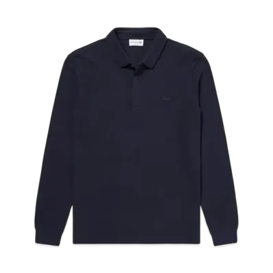 LACOSTE Hiyoku Front Long Sleeve Polo Shirt "Navy"