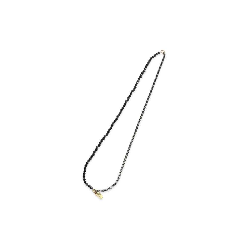 S'YTE Onyx Brass Chain Necklace Bracelet "Black"