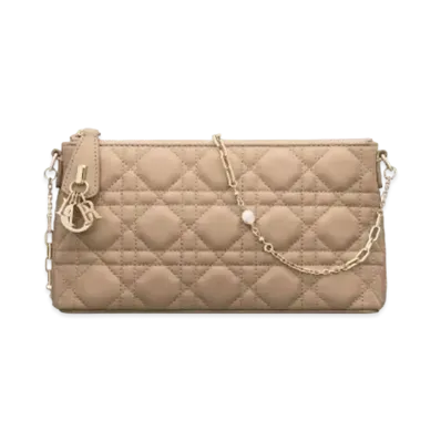Dior Miss Dior Midi Mini Bag Cannage Lambskin "Biscuit"