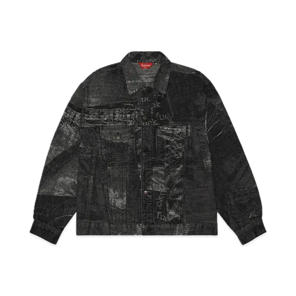 Supreme Archive Denim Jacquard Trucker Jacket "Black"
