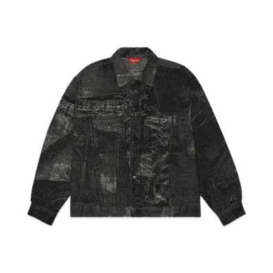 Supreme Archive Denim Jacquard Trucker Jacket "Black"