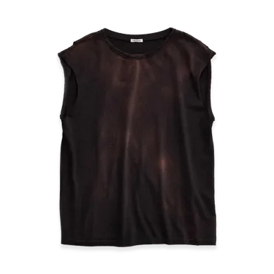 NICENESS Mcgeoch Cut-Off Sleeve Tubular T-Shirt "Black"