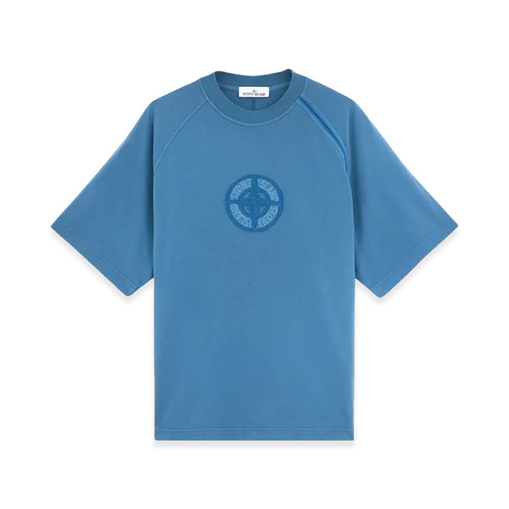 Stone Island 201M1 20/1 Organic Cotton Jersey Oversized Fit S/S T-Shirt - 24FW "Avio Blue"