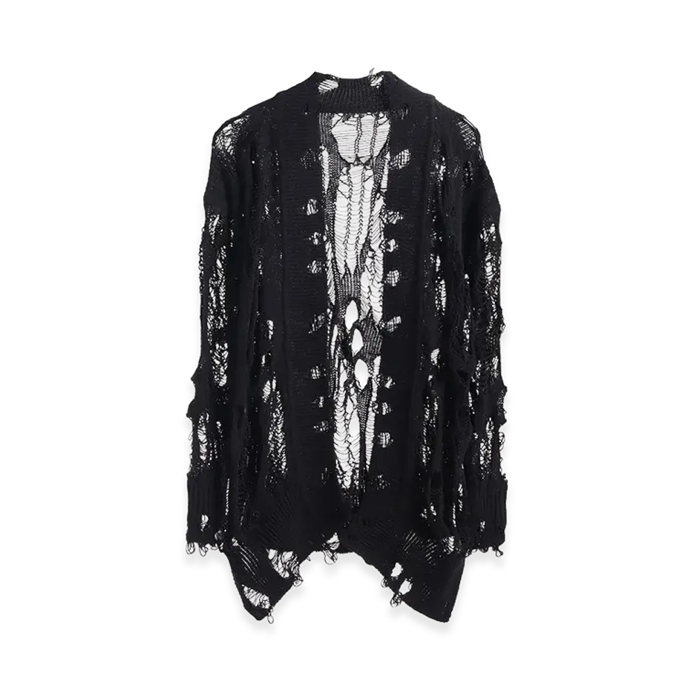 Y's Thread Design Knit Cardigan "Black"